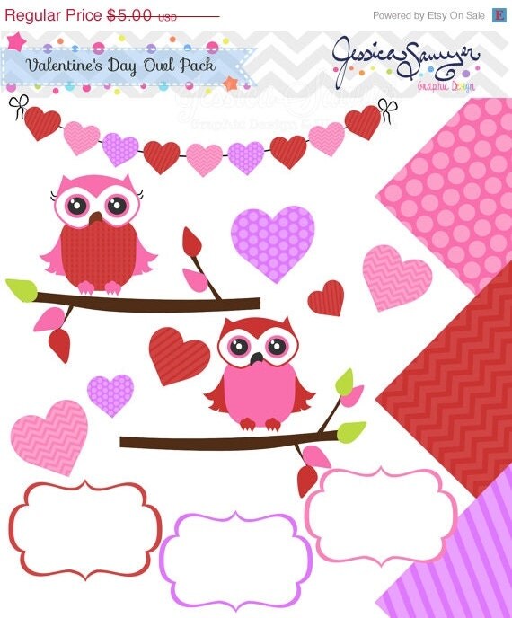 50% OFF - INSTANT DOWNLOAD, valentine day owl clipart, Valentine's Day owl pack , for commercial use, personal use, invites, cards, scrapboo Il_570xn