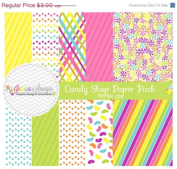 50% OFF - INSTANT DOWNLOAD, candy background - rainbow whimsical digital paper - printable paper - card maing, invite design, scrapbook Il_570xn