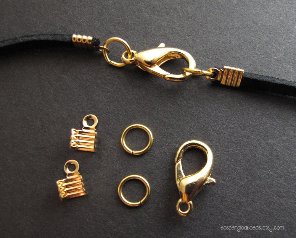 Crimp Ends and Clasp Kit for Leather Ribbon or Cord