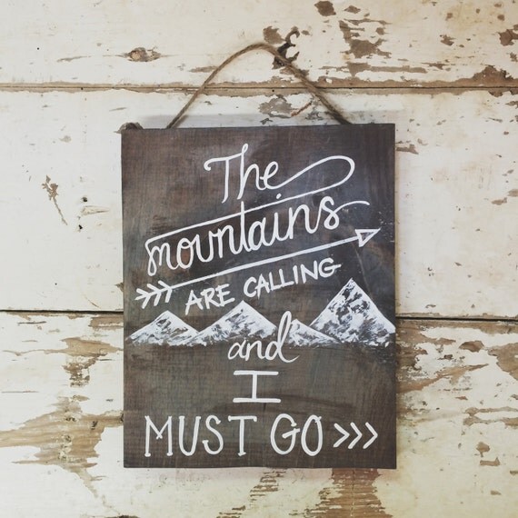 Items similar to Painting on wood The Mountains are