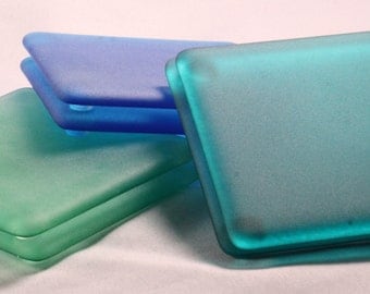 Fused glass Coasters- Sea Glass (Set of 6) (Made to Order)