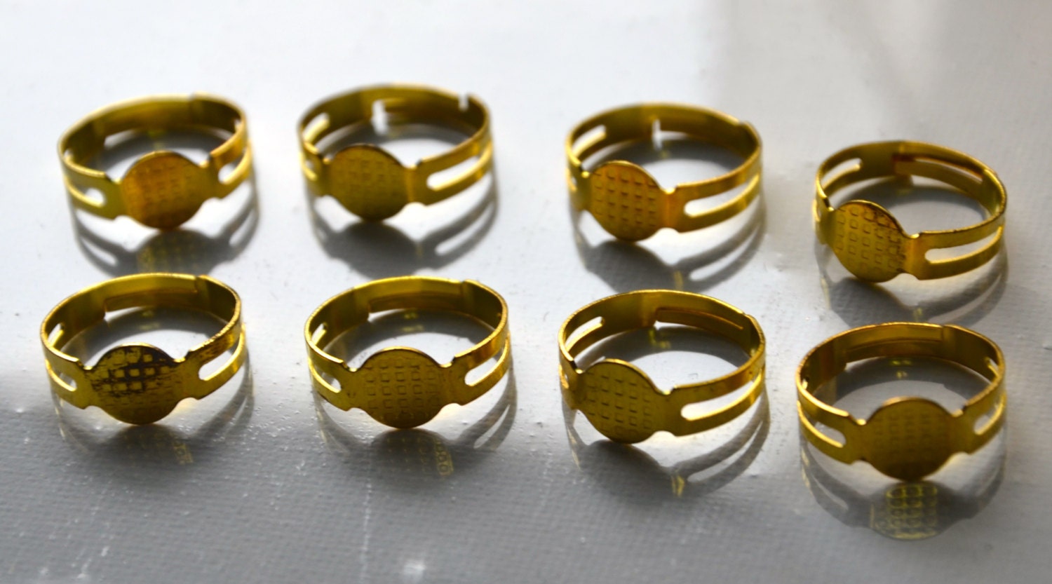 100pcs Glue on Ring Findings Gold Plated by CollectingLife on Etsy