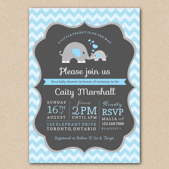 Items similar to Baby Shower Invitation, A Little Peanut is On the Way ...