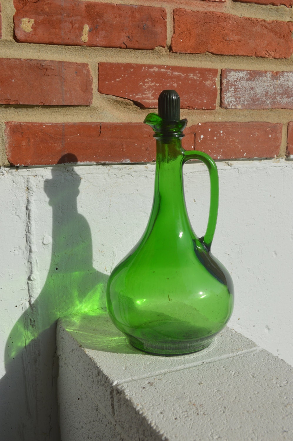 Vintage Green Bottle with Original Cork Top