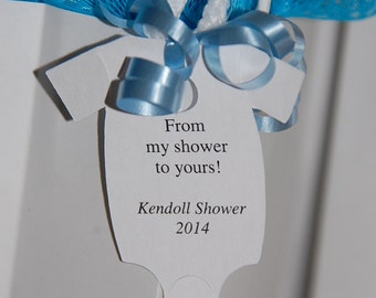 From My Shower To Yours Gift Tags ~ Baby Onesie Gift Tags ~ Baby Shower Tags ~ 10 tags ~ 2 1/2" ~ Multiple Colors to Choose From
