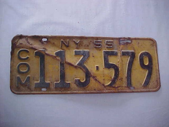 1955 NY New York State Commercial Truck Antique License Plate