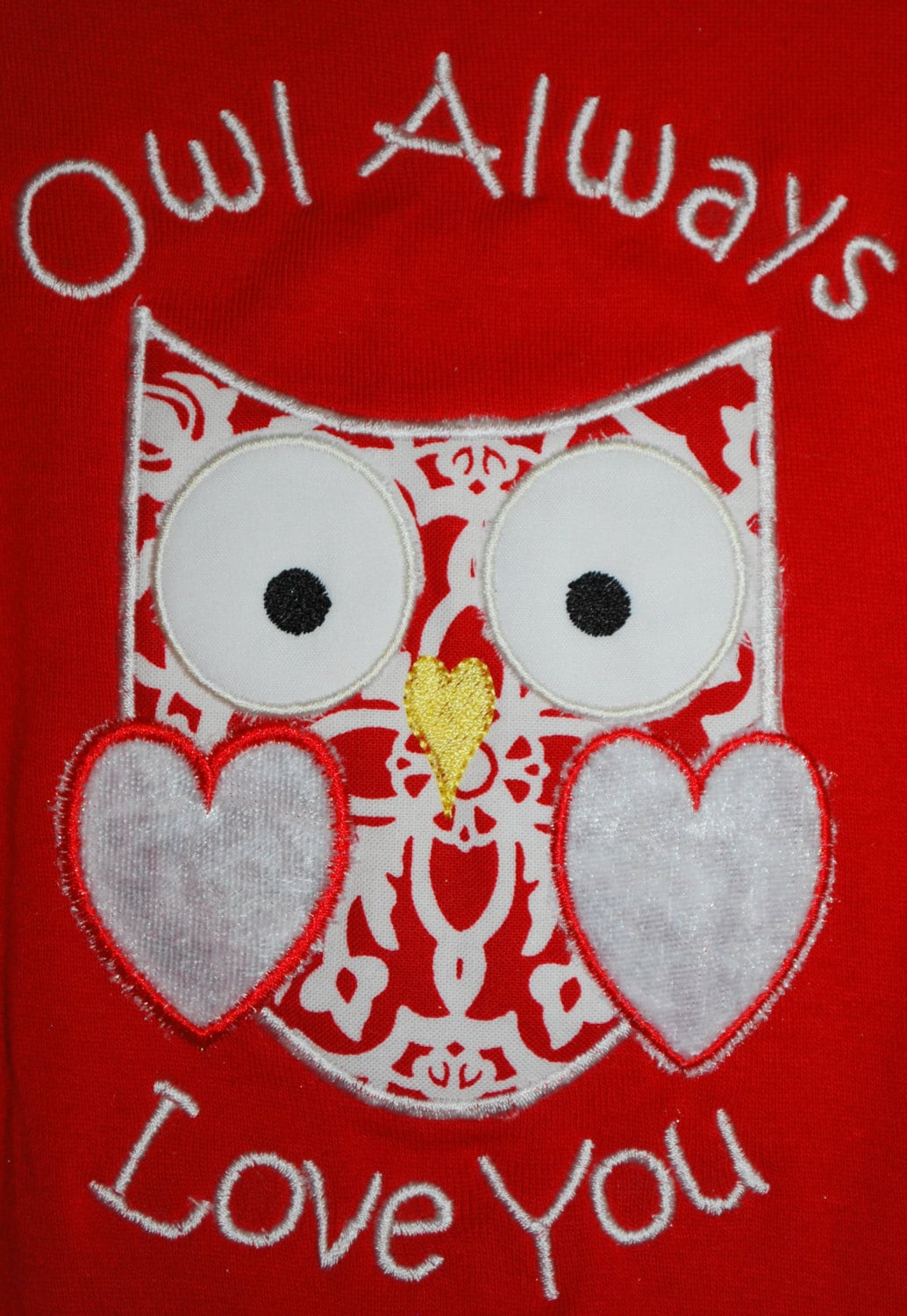 INSTANT DOWNLOAD Valentine Owl Applique Design Machine