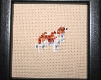 Cavalier King Charles Spaniel Cross Stitched Full Body Dog.