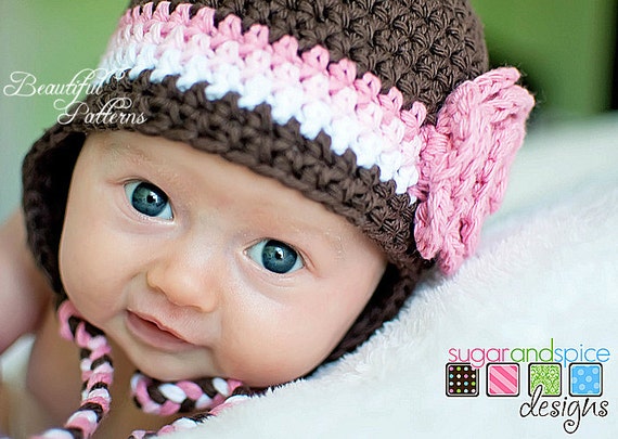Crochet Hat Pattern Newborn Baby Crochet Hat Flower Hat