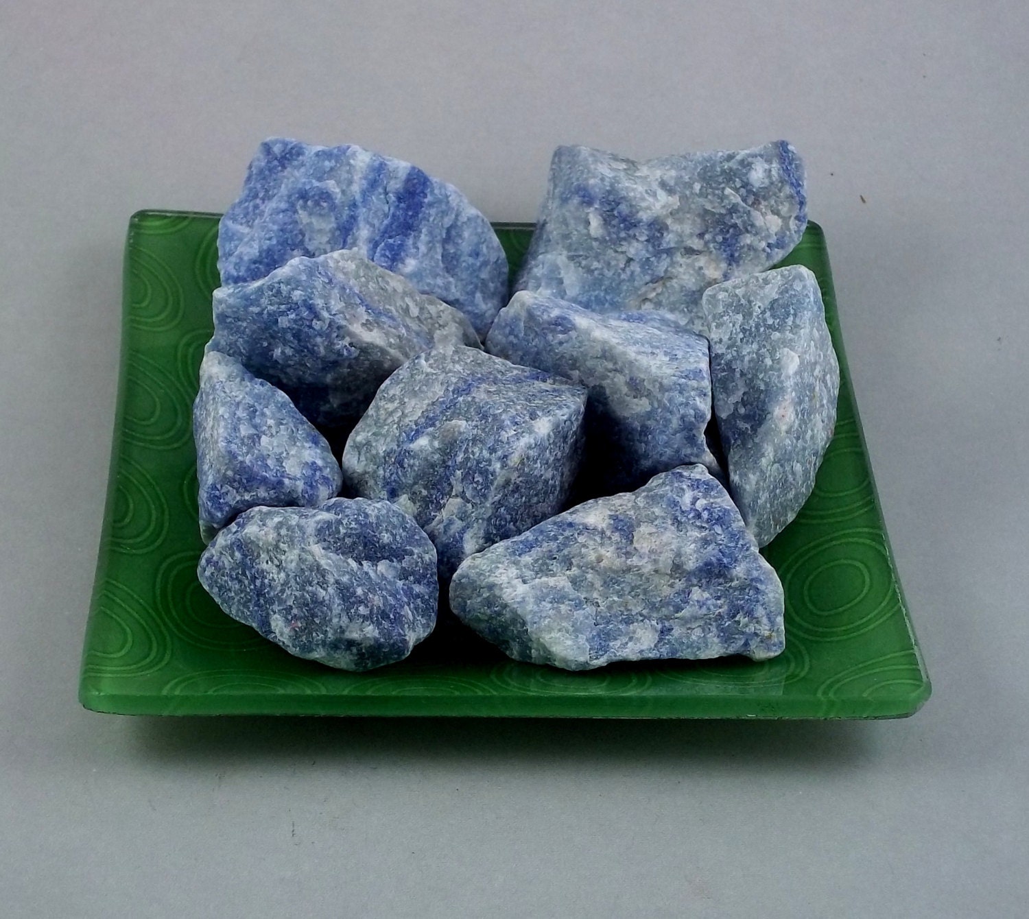 Natural Blue Quartz with Dumortierite Veins