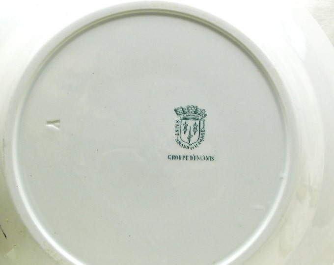 Large Antique French China Serving Bowl with a Cherub Motif / French Country Style Decor / Chateau Chic/ Shabby Chic/ Ceramic/ Angels/ Home Large Antique French China Serving Bowl with a Cherub Motif / French Country Style Decor / Chateau Chic/ Shabby Chic/ Ceramic/ Angels/ Home