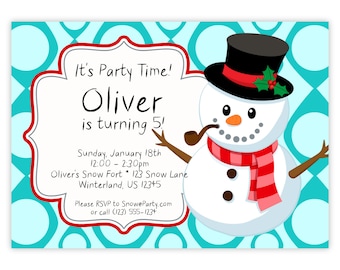 Snowman invitations | Etsy