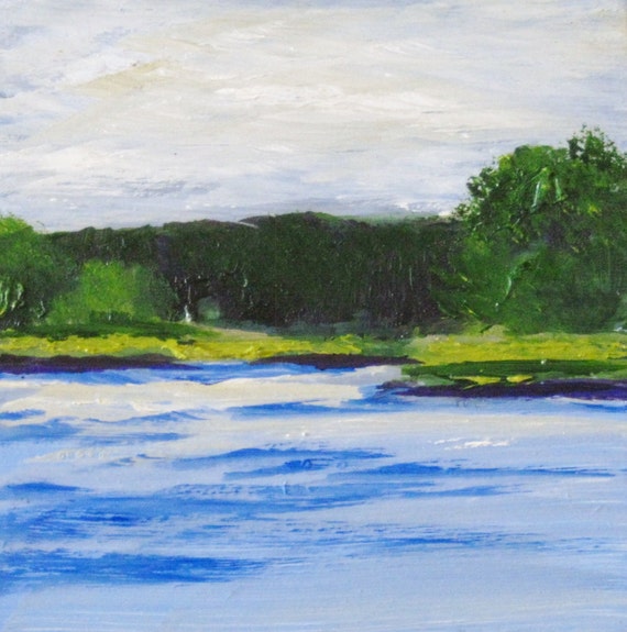 SALE Maine Miniature Landscape Oil Painting by kathleendaughan
