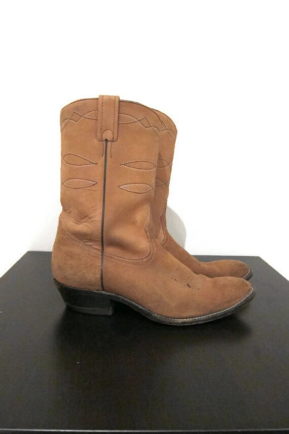 Cowboy Boots Tan Vintage Size 10 11 Unisex - MENS WOMENS