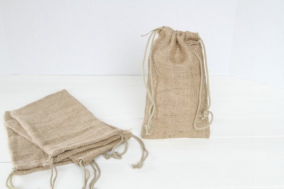 50 5 x 6 Burlap Bags with Drawstring , favor bags, wedding favor bags ...