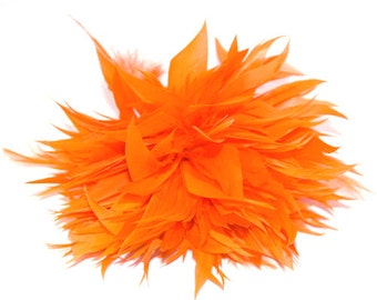 Orange Fascinator feather brooch fascinator clip or pin