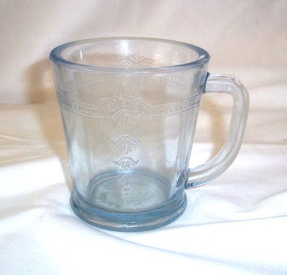 Vintage and Rare Fire King Oven Glass Philbe Mug Sapphire Blue