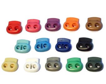 Paracord Cord Locks - Double Hole Cord Lock - Parachute Cord Accessories Two 5mm holes