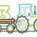 Tractor Pulling Number 3 - Machine Applique - Instant Download