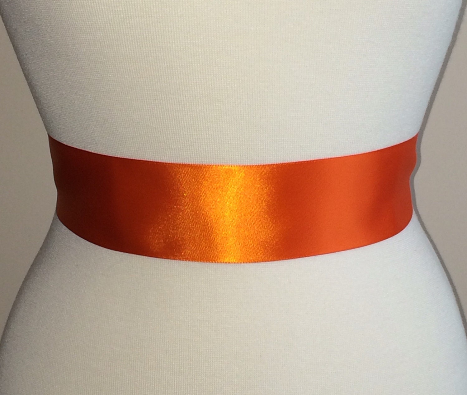 2 1/4 Orange Ribbon Dress Sash Bridesmaid Dress by JustFunGarters