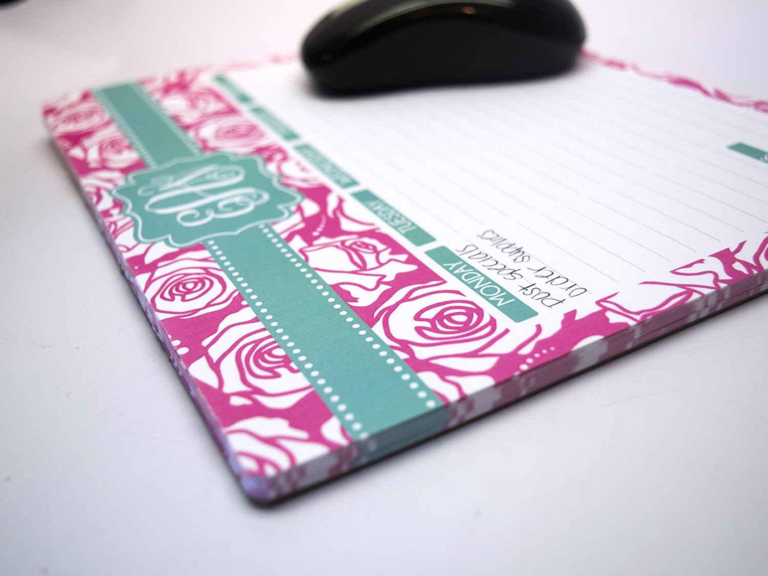 Weekly Planner Paper Mouse Pad Shown In A Vertical Stripe