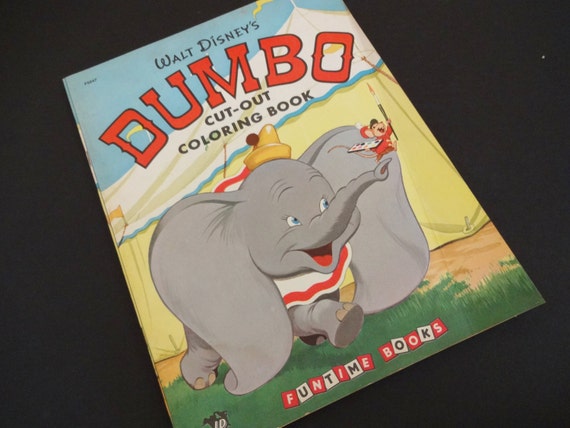 Vintage Dumbo Cut-Out Coloring Book Walt by RowlandParkVintage