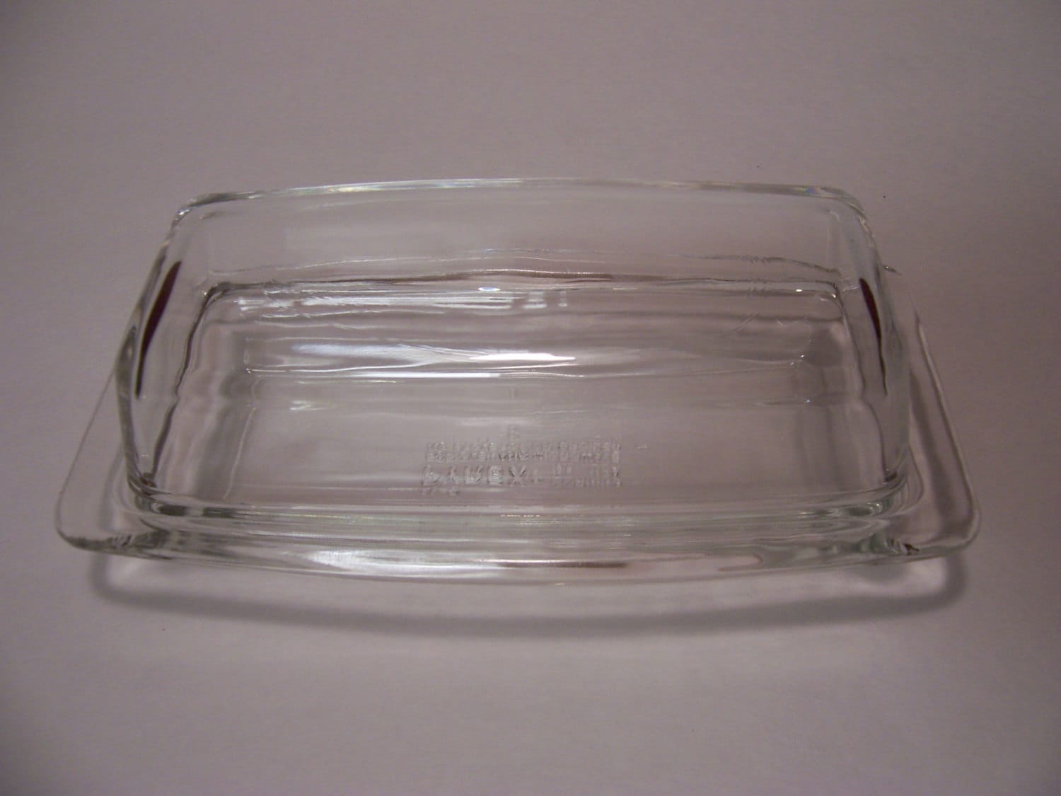 Pyrex clear glass butter dish with lid by ChondashersApparel