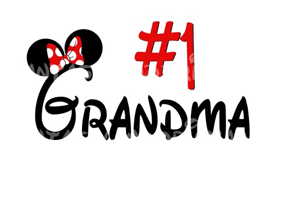 Download INSTANT DOWNLOAD Grandma Number One Minnie Mouse Mickey Mouse