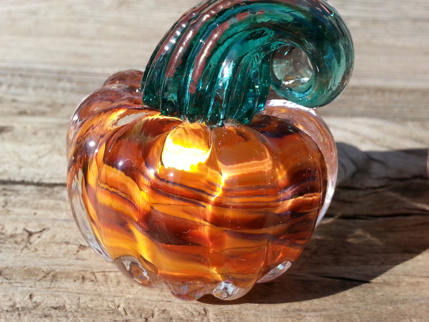 Small Glass Pumpkin Paperweight by SweetSassyGlassy on Etsy