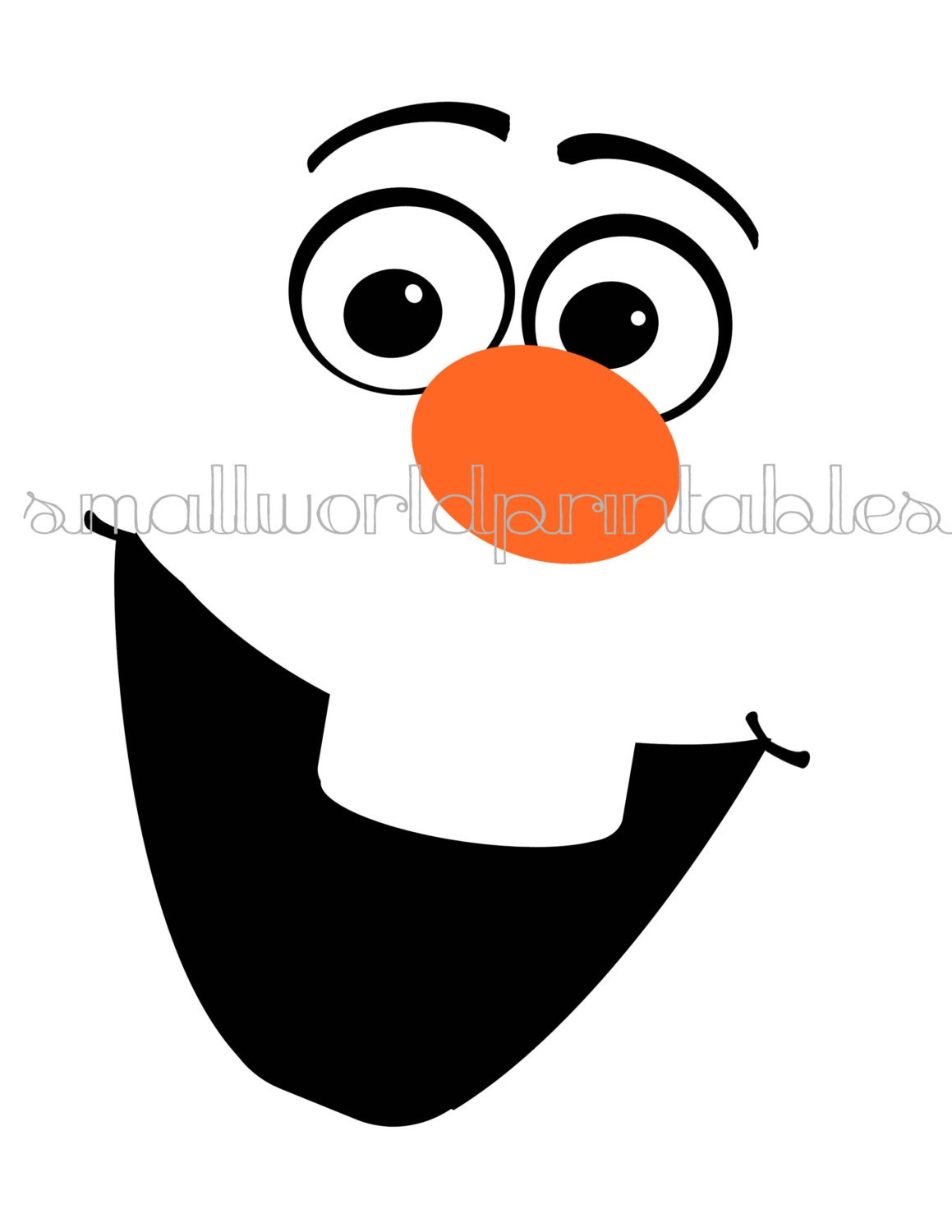 O/olaf The Snowman Face Printables Template Printable