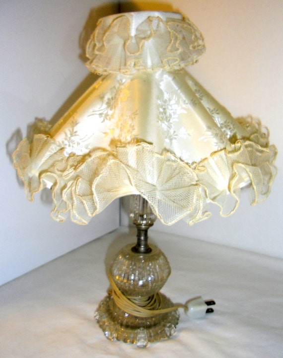 Vintage Hollywood Regency Lamp Shade Vintage Lace by SaLvAGeThEoRy