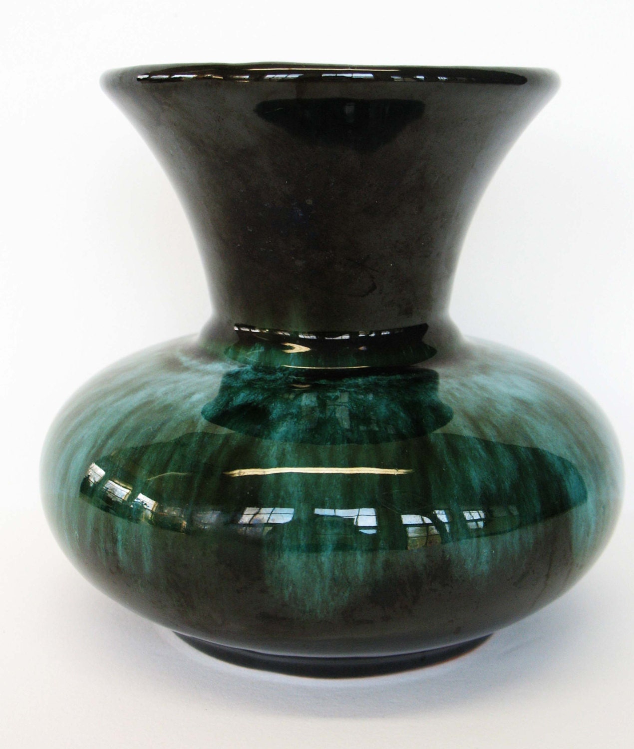 SALE Green Pottery Vase Art Pottery Vases Studio Mid Century