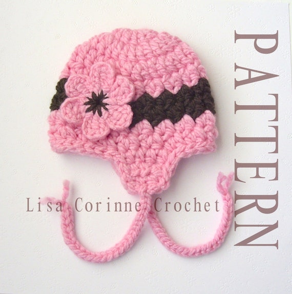 baby crochet pattern earflap hat With Pattern, Hat Crochet Baby Girl PATTERN, Hat Hat Crochet Earflap