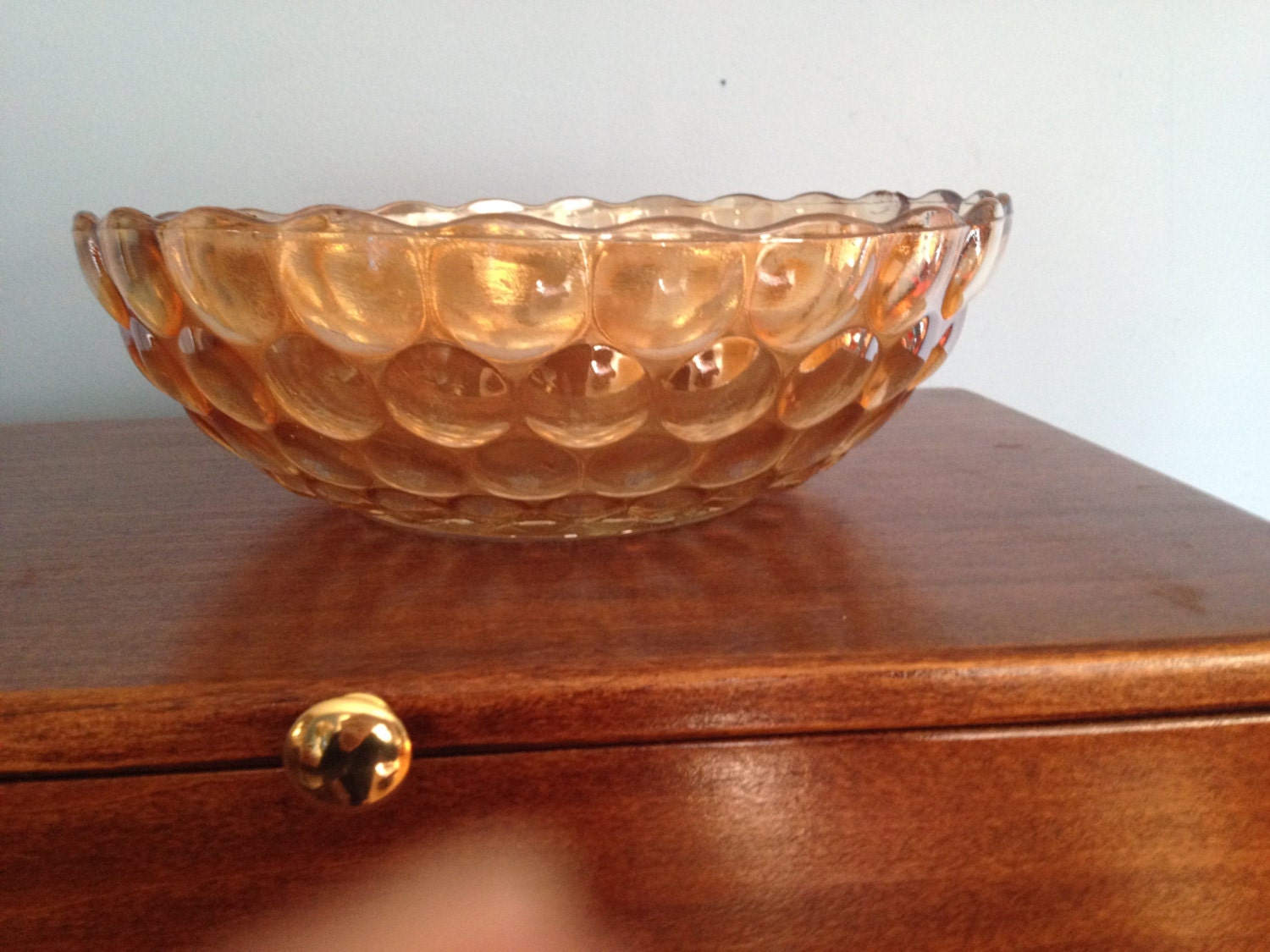 Vintage 1950s Bubble Glass Bowl