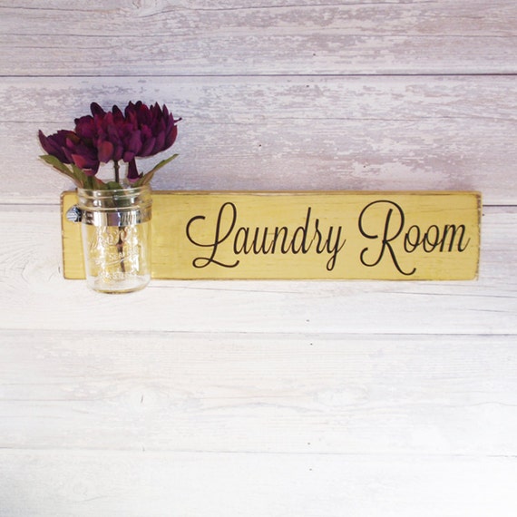 Items similar to Laundry Room Sign With Mason Jar Homemade Custard