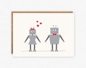 Valentine's Day Robot Card - Valentine Card - Robot Anniversary Card - Robot Love Card - Valentine for Him Il_170x135