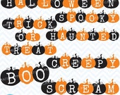 80% OFF SALE pumpkin halloween words clipart, commercial use, vector graphics, digital clip art, digital images - CL571 Il_170x135
