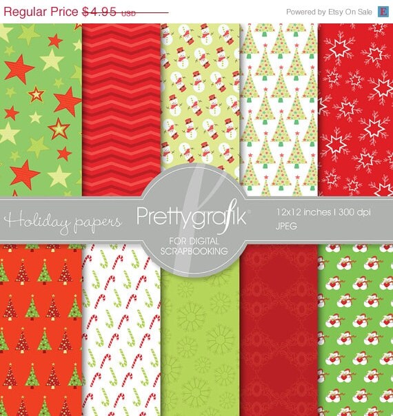 40% OFF SALE Christmas digital paper, commercial use, scrapbook papers, background - PS558 Il_570xn