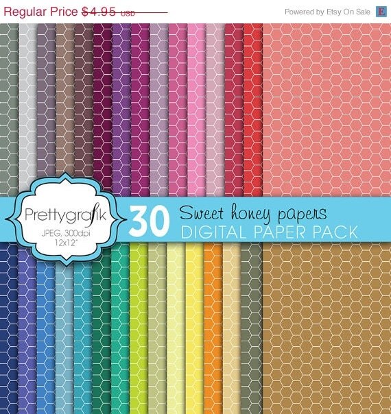 40% OFF SALE honeycomb hexagonal digital paper, commercial use, scrapbook papers, background - PS600 Il_570xn