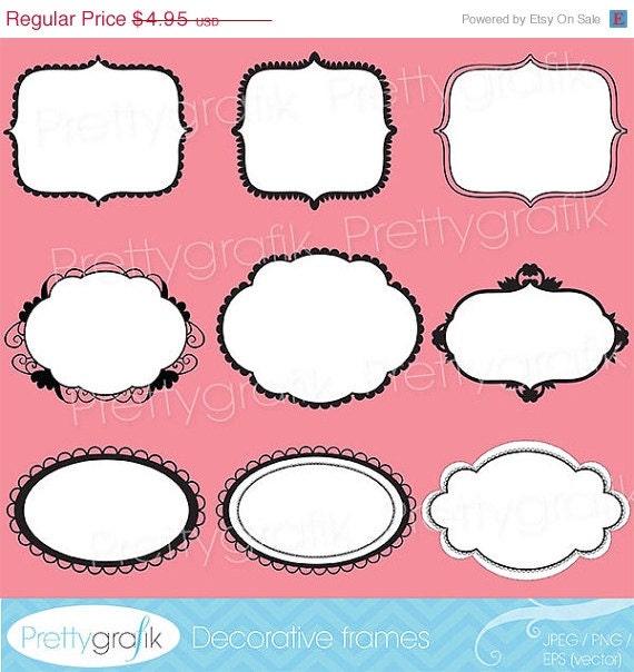 40% OFF SALE label frames clipart commercial use, vector graphics, digital clip art, digital images - CL538 Il_570xn