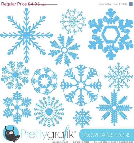 80% OFF SALE Snowflakes clipart commercial use, vector graphics, digital clip art, digital images - CL592 Il_570xn