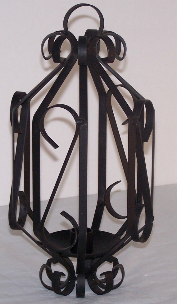 Wrought Iron hanging candle or sconce/votive holder by DeweysPlace