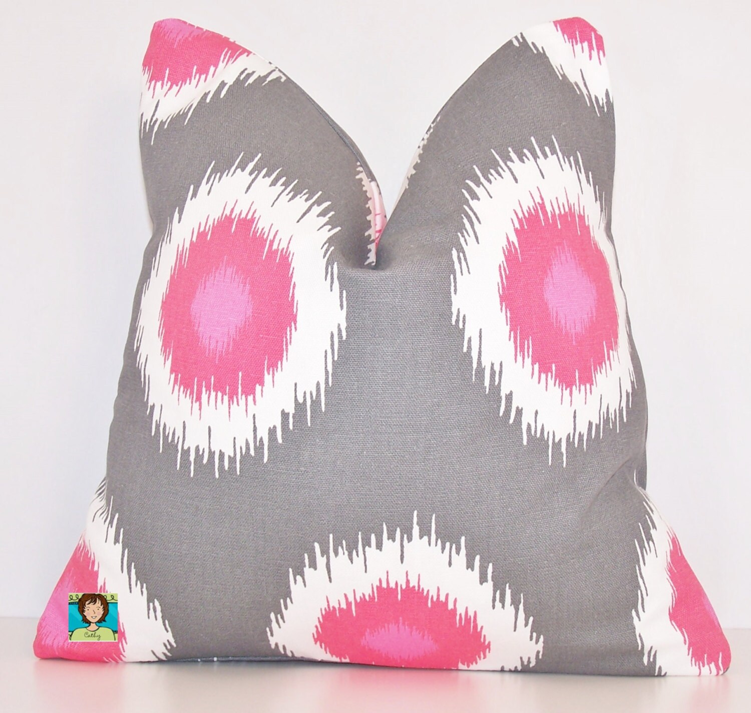 Pink Pillow Grey Pillow Pillow Cover Pink and Grey Pillow