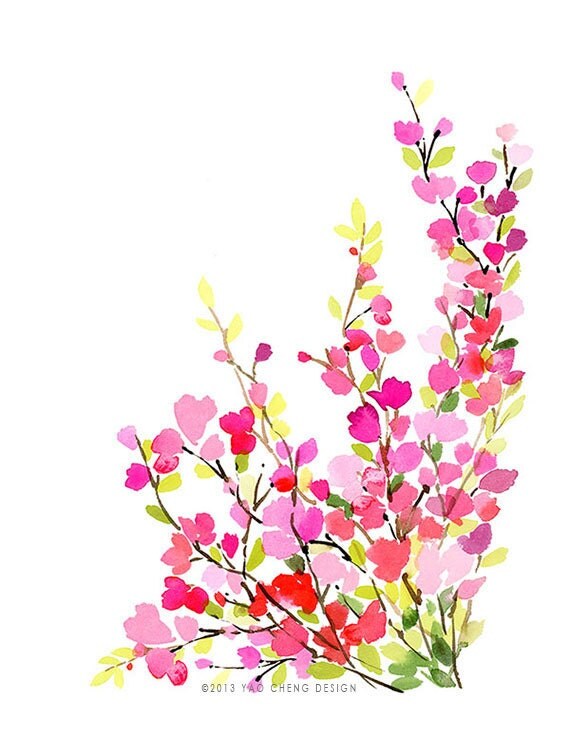 Springtime Watercolor Art Print by YaoChengD