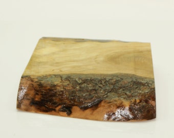Extra thick, natural edge, walnut cutting board / serving board with cherry inlay