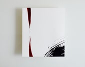 Original abstract art ink drawing-A4 -Black, white, red,modern, minimal,impact,storm, zen, minimal