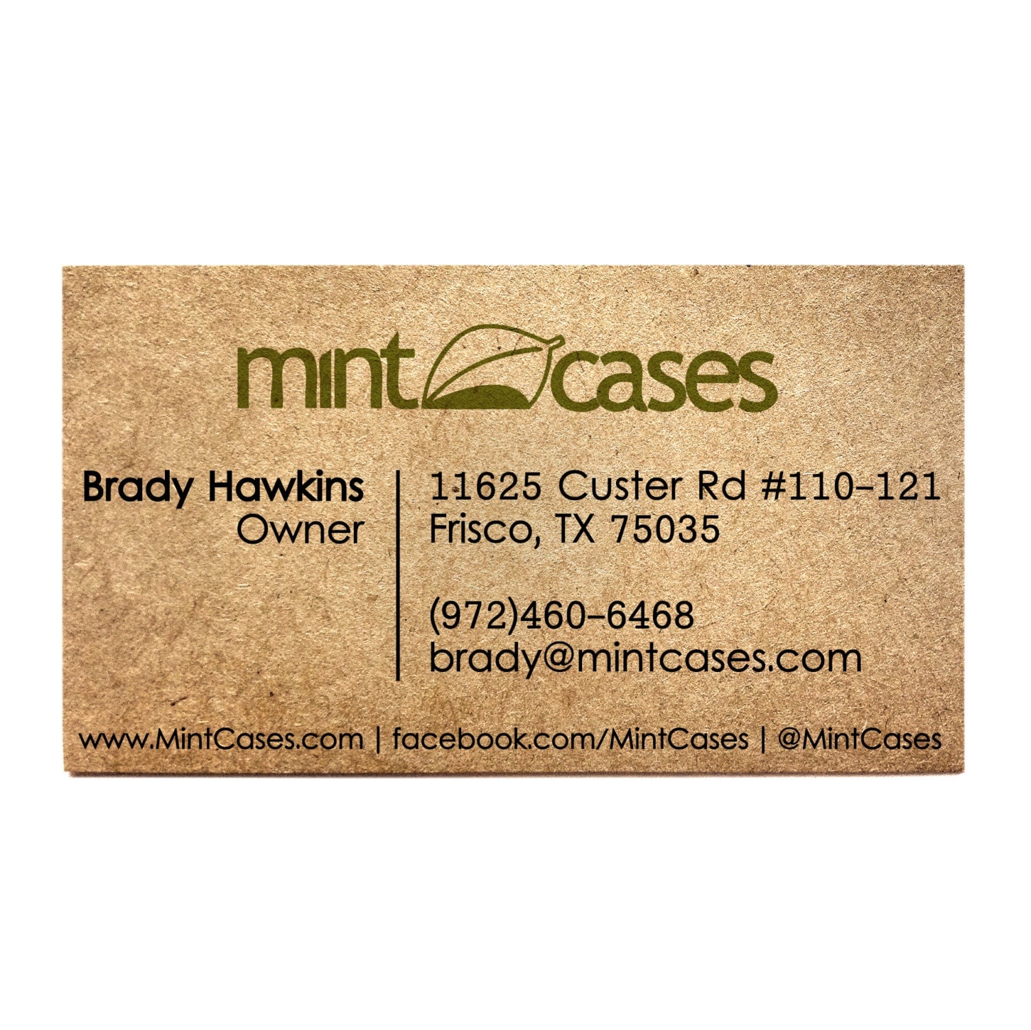 Rustic business cards Designed One side printed Kraft
