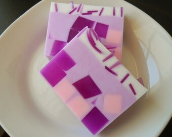 Lavender glycerin soap, goat milk soap, purple handmade soap, sensitive skin soap, homemade soap