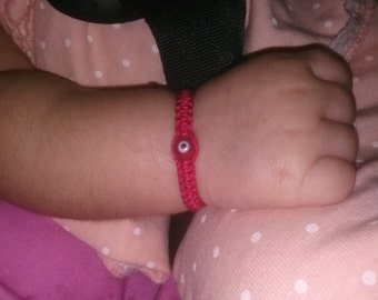 Baby Red String Bracelet, Red evil eye,good luck charm.