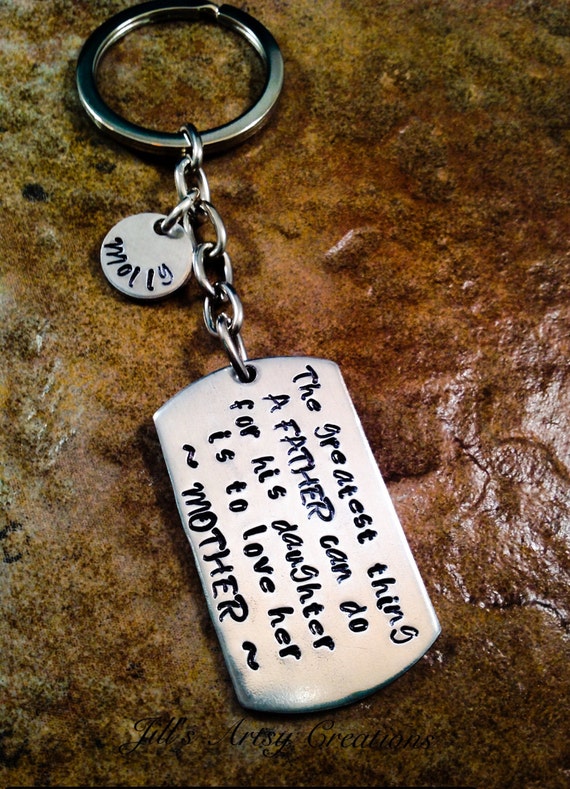Items similar to Father's Day Gift Keychain, Gift From Daughter, Son